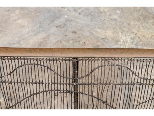 Vintage Ornate Wire And Brass Fireplace Fender