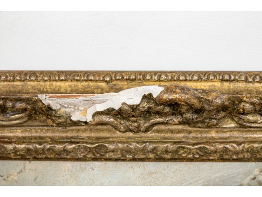 Edward Armfield (British, 1817-1896) Oil On Canvas Interior Genre Scene Of  Dogs In A Barn House