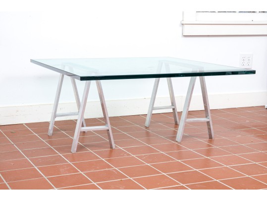 Impressive Chrome And Glass Cocktail Table