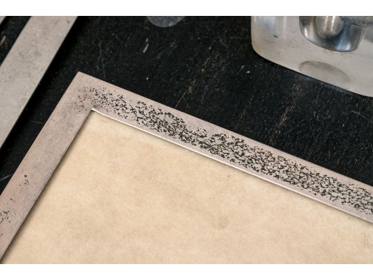 Collection Of Miscellaneous Silver Plated Flatware Utensils With An Inkwell And Picture Frame