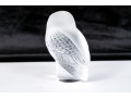 French, Lalique Frosted Crystal Owl On Perch Form Paperweight