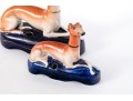 Pair Of English, Staffordshire Whippet Inkwells