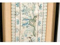 Pair Of Antique Chinese Silk Embroidered Panels, Framed