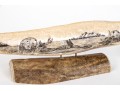 Two Vintage Pieces Of Hand Carved Scrimshaw