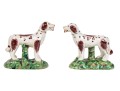 Lovely Pair Of Vintage English, Staffordshire Painted Ceramic Spaniels