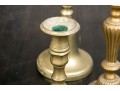 3 Pairs Of Antique And Vintage Brass Candlesticks