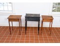 Collection Of 3 Antique Carved, Ebonized & Finished Side Tables - For Restoration