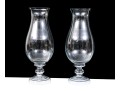 Stunning Quality Pair Of Crystal Hurricane Vases