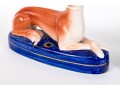 Pair Of Adorable Hand Painted Staffordshire Whippet Inkwells