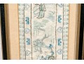 Pair Of Antique Chinese Silk Embroidered Panels, Framed