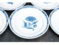 Vintage English Floral Decorated Blue And White Ceramic Dishes, 6 Dishes