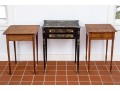 Collection Of 3 Antique Carved, Ebonized & Finished Side Tables - For Restoration