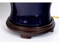 Handsome Pair Of Cobalt Glazed Ginger Jar Form Table Lamps