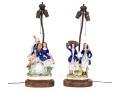 Pair Of Vintage English, Staffordshire Figural Table Lamps