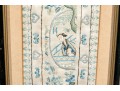 Pair Of Antique Chinese Silk Embroidered Panels, Framed