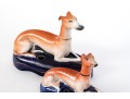 Pair Of English, Staffordshire Whippet Inkwells
