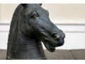 Italian Bronze Bust Of A Horse Mounted On A Marble Plinth