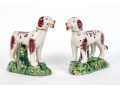 Lovely Pair Of Vintage English, Staffordshire Painted Ceramic Spaniels
