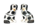Adorable Pair Of Antique English, Staffordshire Ceramic Spaniels