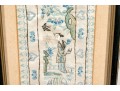 Pair Of Antique Chinese Silk Embroidered Panels, Framed