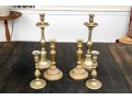 3 Pairs Of Antique And Vintage Brass Candlesticks