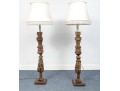 Pair Of Impressively Carved Floor Lamps, Probably Italian