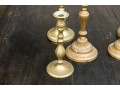 3 Pairs Of Antique And Vintage Brass Candlesticks
