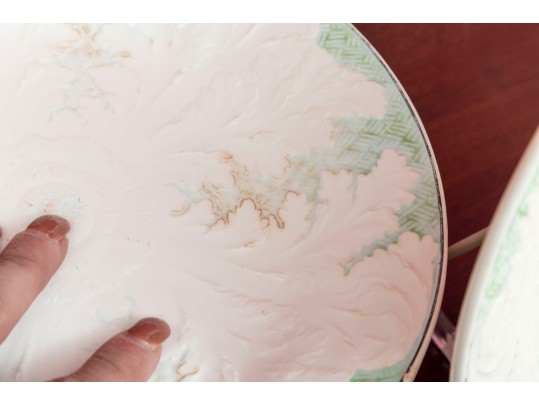 Wedgwood Majolica Leaf Relief Plates