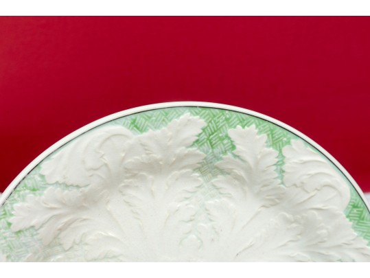 Wedgwood Majolica Leaf Relief Plates