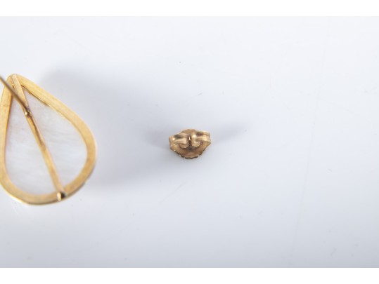 14k Yellow Gold Pear-Shaped Cultured Pearl Earrings