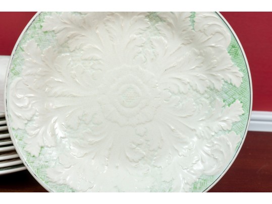 Wedgwood Majolica Leaf Relief Plates