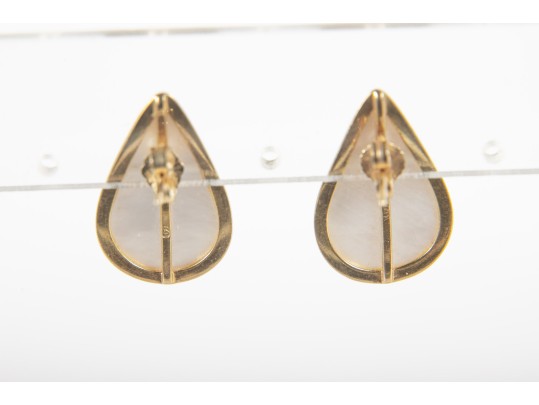 14k Yellow Gold Pear-Shaped Cultured Pearl Earrings