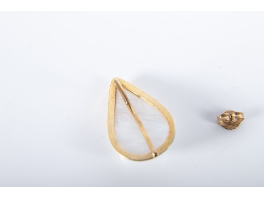 14k Yellow Gold Pear-Shaped Cultured Pearl Earrings