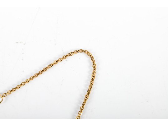 14k Yellow Gold Cultured Pearl And Moissanite Pendant Necklace