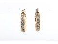 14k Yellow Gold CZ Hoop Earrings