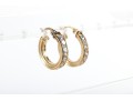14k Yellow Gold CZ Hoop Earrings