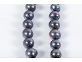 Double-Strand Black Cultured Pearl Necklace With 14k Yellow Gold Earrings