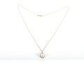 14k Yellow Gold Cultured Pearl And Moissanite Pendant Necklace