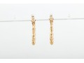 14k Yellow Gold Bamboo-Motif Hoop Earrings