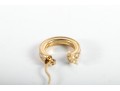 14k Yellow Gold CZ Hoop Earrings