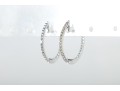 14k White Gold White Sapphire Hoop Earrings