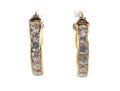 14k Yellow Gold CZ Hoop Earrings