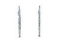 14k White Gold White Sapphire Hoop Earrings