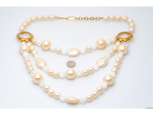 Yves Saint Laurent Faux Pearl Necklace