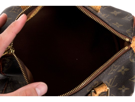 Louis Vuitton Iconic Brown Logo Speedy 25 Top Handle Bag