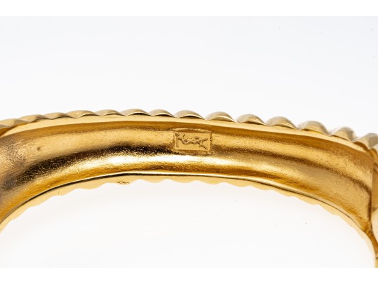 Yves Saint Laurent Faux Pearl Hinged Bracelet