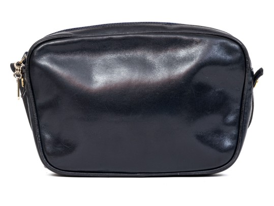 Salvatore Ferragamo Elegant Simple Navy Blue Leather Shoulder Bag