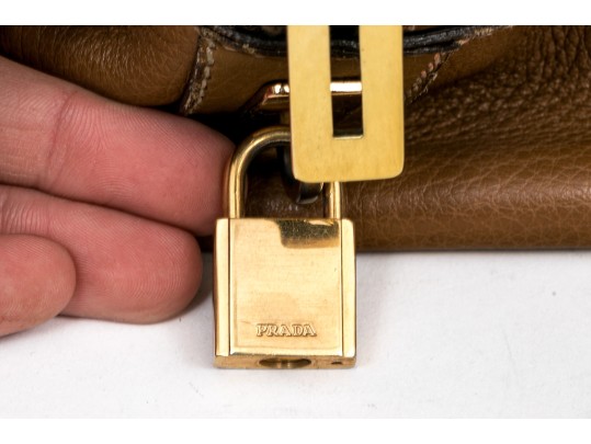 Prada Leather Grommet Handbag