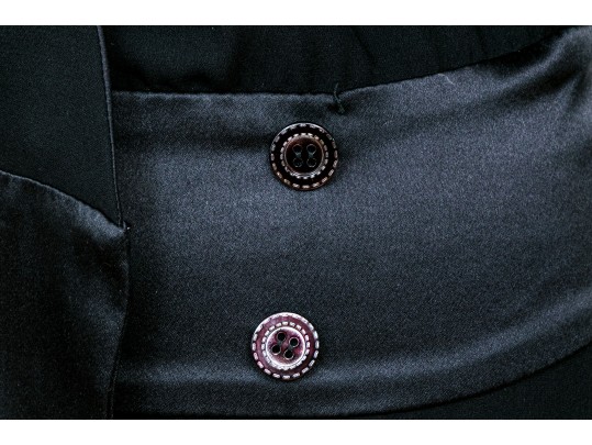 Emmanuel Ungaro Fabulous Black Satin Trimmed Sleeveless Dress