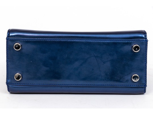 Salvatore Ferragamo Blue-Metallic Hand Bag